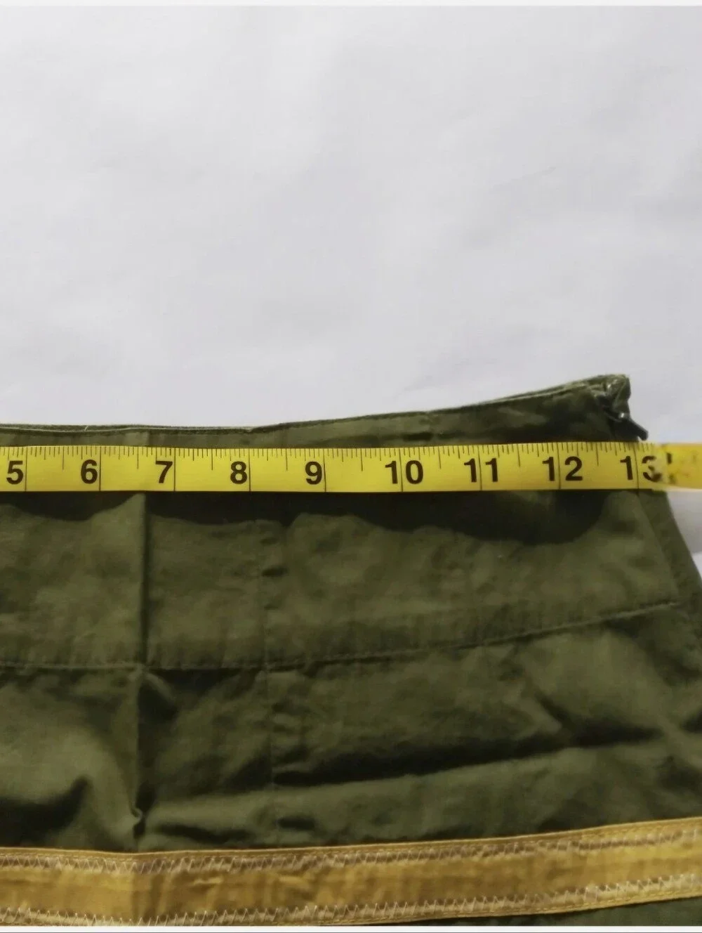 Olive Green Multicolor Striped A-Line Skirt with Side Zipper SZ EU 36/US 2 or 4 - Picture 8 of 8